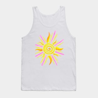 Watercolor Sunshine - Yellow & Pink Tank Top